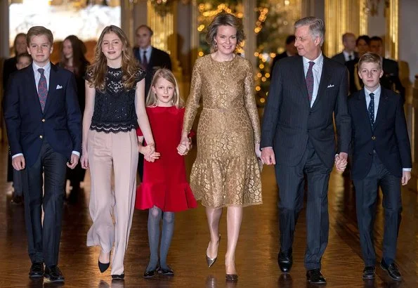 Crown Princess Elisabeth wore Zara fringed coat, Maje Poplin Shirt Dress, Diane von Furstenberg wide leg floral trousers, Maje Raphael dress