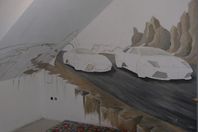 Artystyczne malowanie pokoju chłopca Wandmalerei in den Raum Jungen, mural, malarstwo ścienne w pokoju dziecięcymn