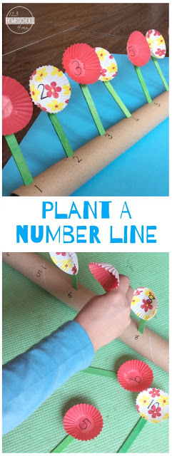 Plant a Number Line - this is such a fun clever math activity for toddler, preschool, kindergarten to practice counting with a fun, creative spring theme Plant a Number Line - this is such a fun clever math activity for toddler, preschool, kindergarten to practice counting with a fun, creative spring theme