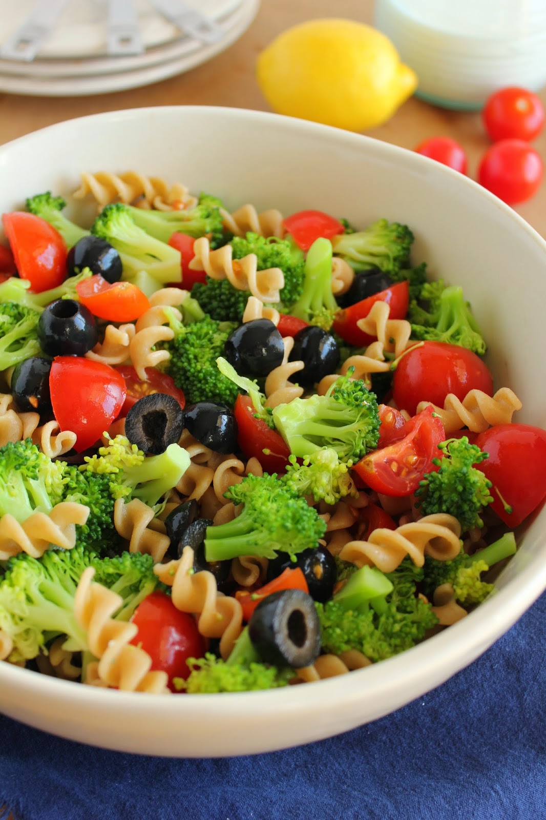 Pasta Broccoli Salad with Creamy Lemon Dressing
