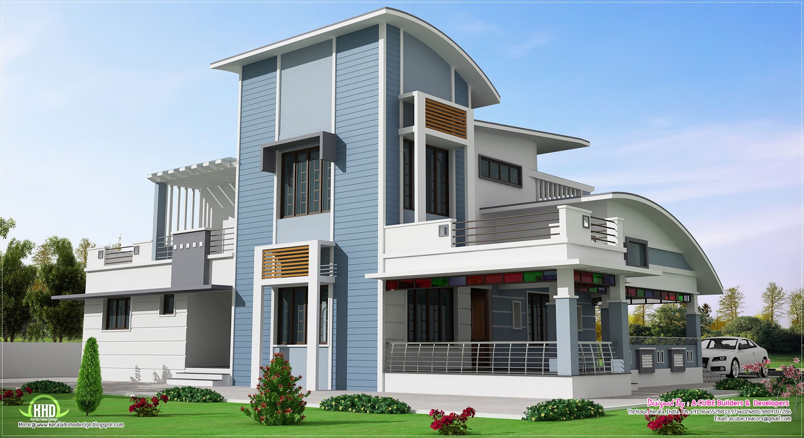 Modern unique style villa design | Home Kerala Plans