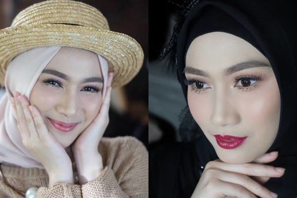 melody ekos jkt 48 berhijab trend fashion artis indonesia 2019