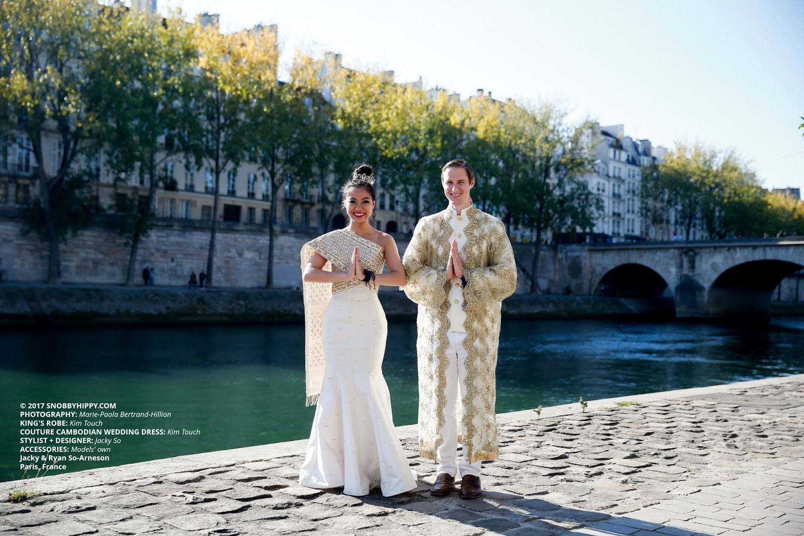 Jacky So & Ryan Arneson by Marie-Paola Betrand-Hillion Paris Wedding Unique Cambodian Fashion 02 SNOBBYHIPPY.com