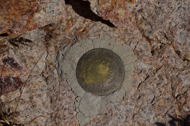 Forest Service benchmark from 1942 labeled LOCKWOOD