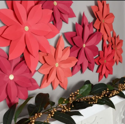 decoración de papel para navidad en las paredes manualidades