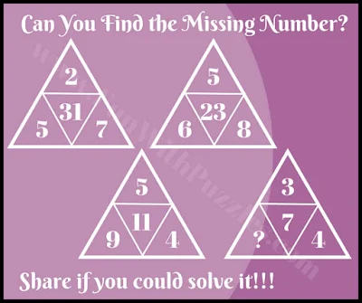 Tricky math triangle IQ riddle