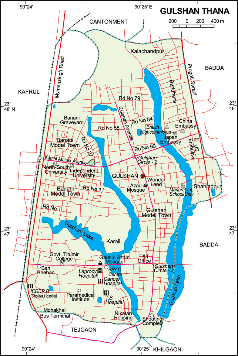 Maps of Bangladesh Gulshan Thana