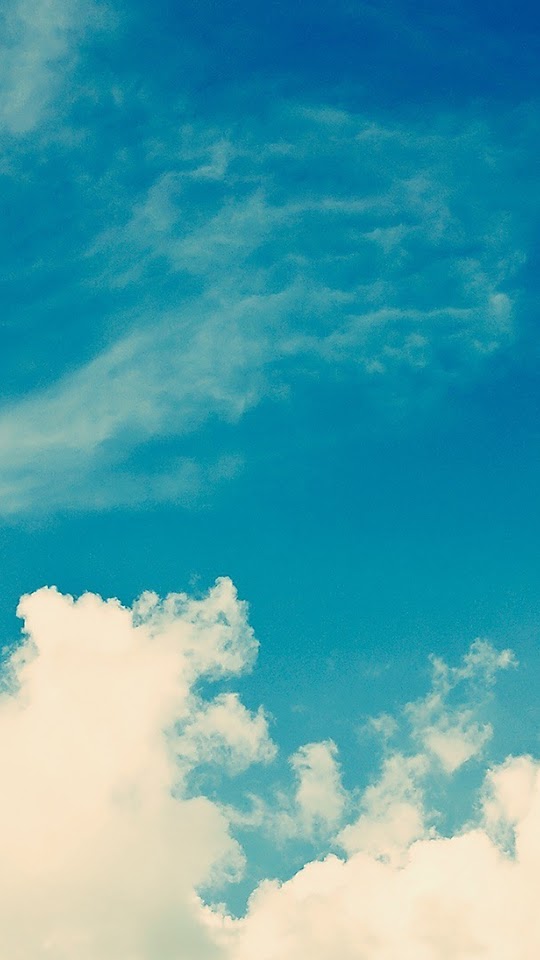 White Vintage Clouds Blu Sky  Galaxy Note HD Wallpaper