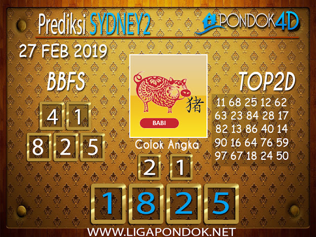 Prediksi Togel SYDNEY2 PONDOK4D 27 FEBRUARI 2019
