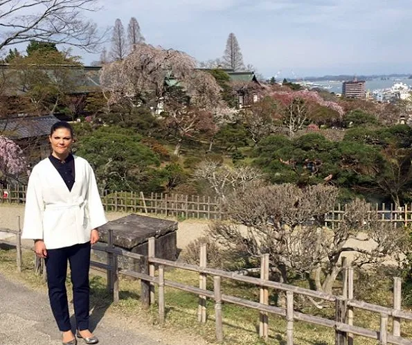 Crown Princess Victoria visited Shiogama Shinto Shrine and visited Shiogama port and the Japan's Meiho Tuna Fishery packing plant