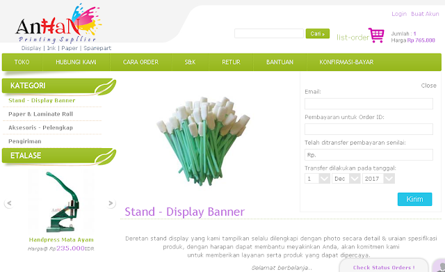 Supplier Standing Banner & Bahan Digital Printing Supplier Standing Banner & Bahan Digital Printing
