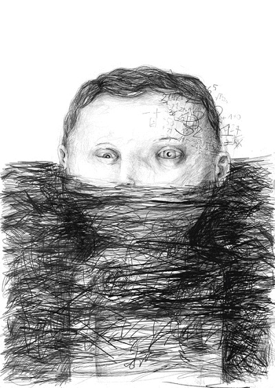 "Numbers" - Stefan Zsaitsits - 2011 | creative emotional drawings, art black and white, cool stuff, pictures, deep feelings, sad | imagenes chidas imaginativas tristes, emociones y sentimientos, depresion
