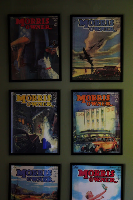 framed vintage copies of morris owner magazine