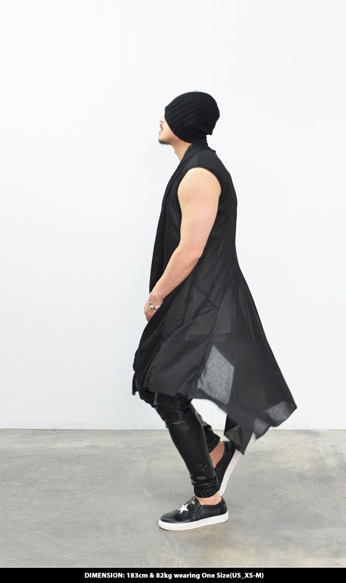 Mens Extra Long Seethrough Shawl CardiganVest 105 by guylook Fast