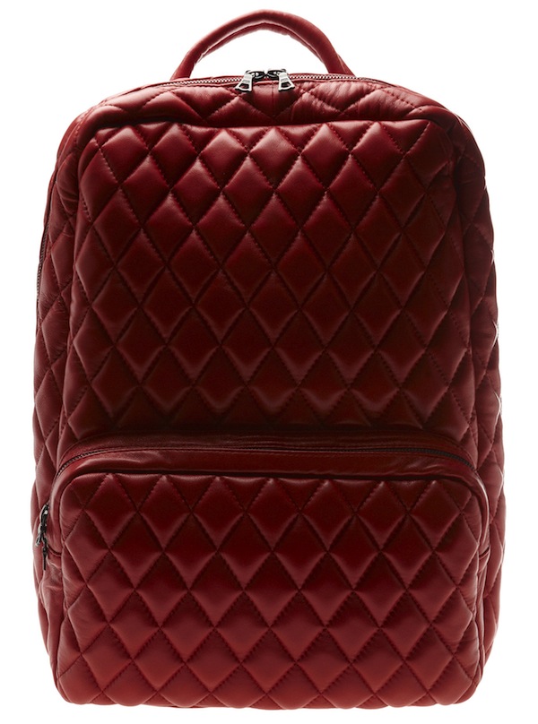  OAO H' BY HARRIS "Q3" QUILTED LEATHER BACKPACK.