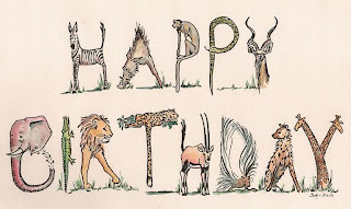 Africa animal birthday card design by Sophie Neville