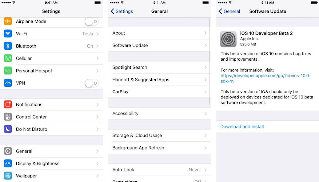 how to iOS 10 Developer Beta 2