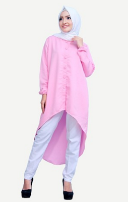 Trend Baju Busana Muslim Trendy model tunik belahan dua Trend Baju Busana Muslim Trendy model tunik belahan dua