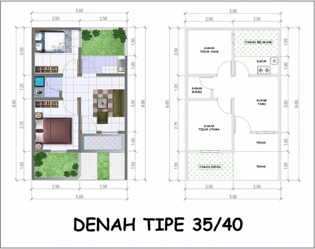 Desain Denah Rumah Minimalis 3 Kamar | Berbagai Interior 