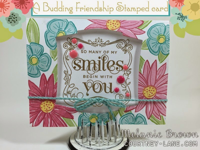 A Budding Friendship stamped card
