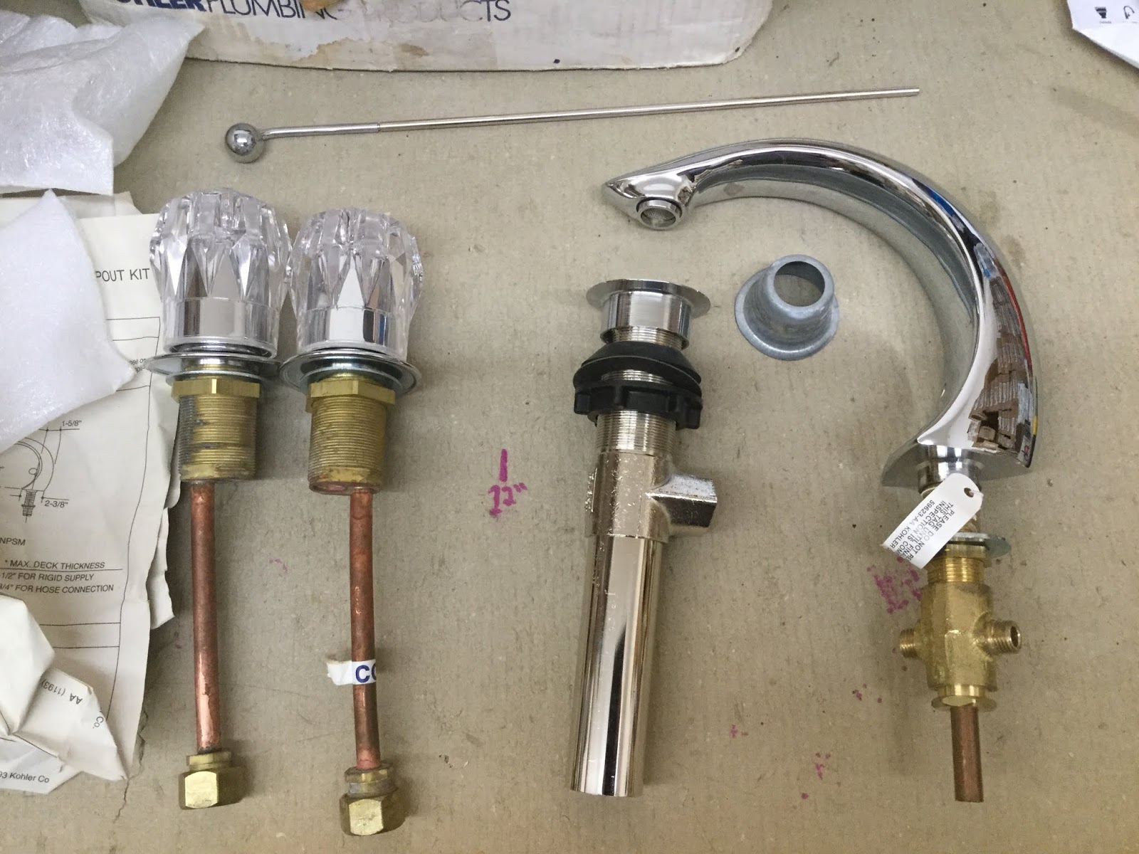 Find Discontinued Plumbing Fixtures KOHLER Flair widespread Lavatory