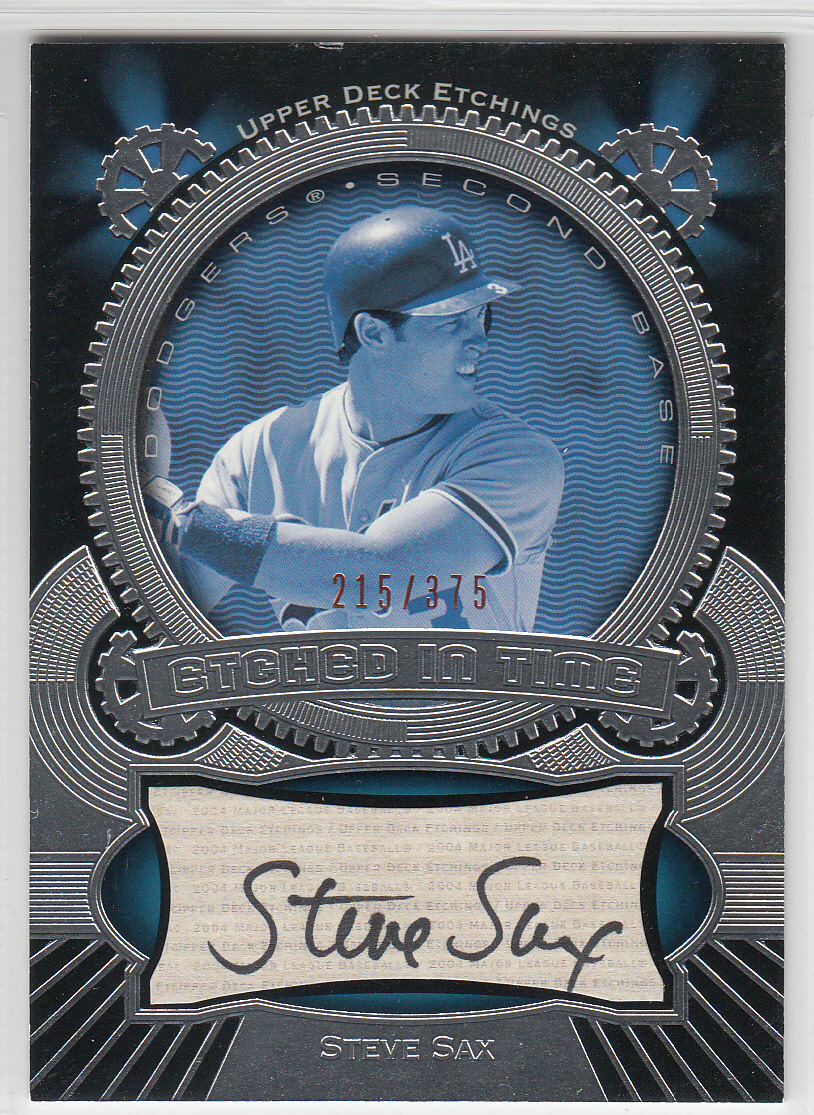 Dodgers Blue Heaven: Collection: Steve Sax Etched In Time Autographed Card