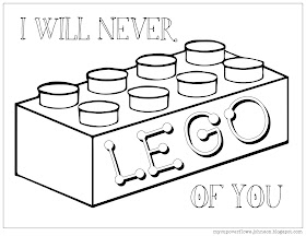Lego valentine coloring page
