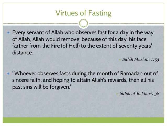 Virtues of fasting Virtues of fasting