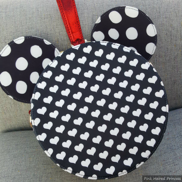 Irregular Choice Oh My Bag back back of round handbag in heart print