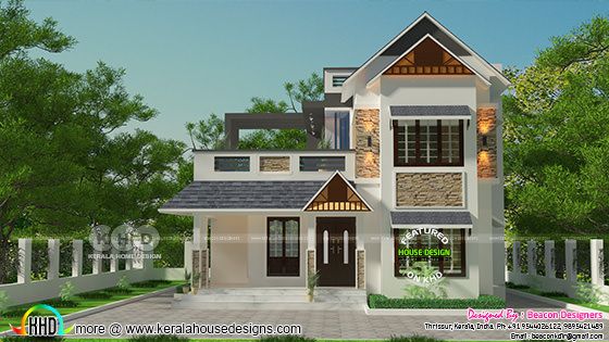 Mixed roof 3 bedroom 1714 sq-ft house