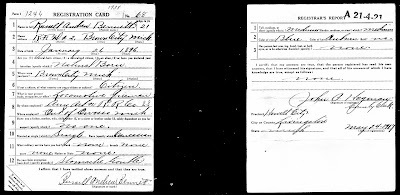Climbing My Family Tree: Draft Registration, Russell Bennett, WW1