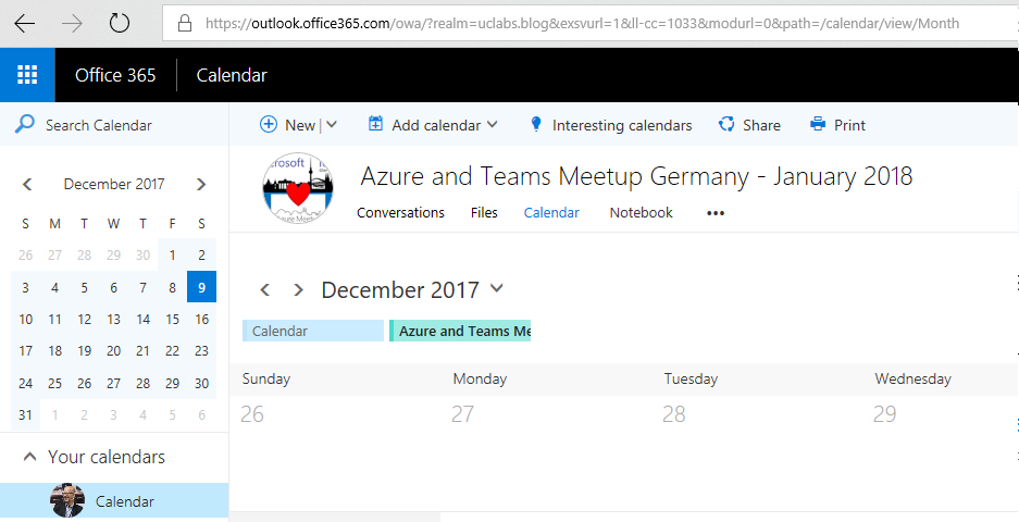 Office 365 Group Calendar in Teams Office 365 Group Calendar in Teams