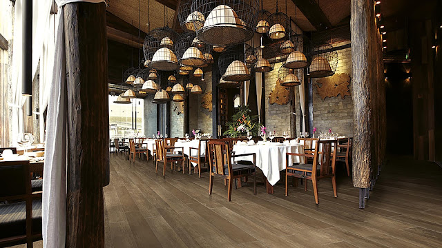 Restaurant tiles design with Cement and resins finish tiles Amarcord collection