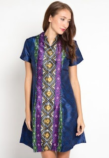 Model baju batik kombinasi satin Model baju batik kombinasi satin
