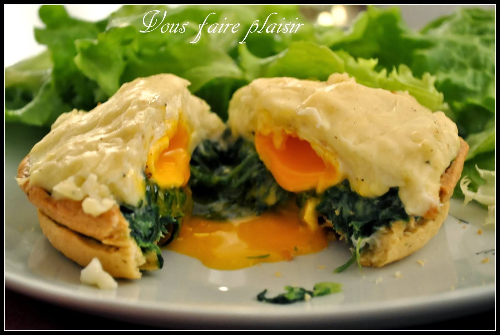 Croustades d'oeufs pochés florentine