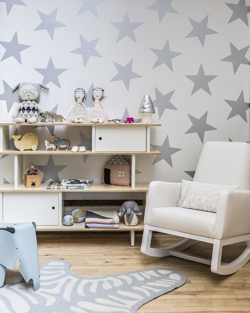 Papel pintado en habitación infantil