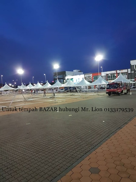 Bazar Raya 1 Nogori (Ramadhan) 2017 Kerja-kerja pemasangan khemah