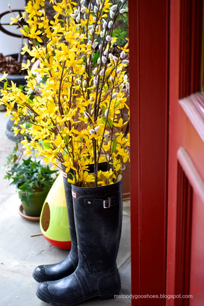 Primavera flor vaso de bota de chuva |  Sapatos Ms. Toody Goo