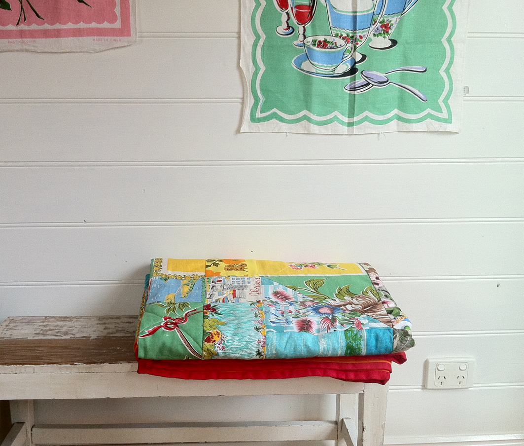 pantry violets my Tea Towel quilt