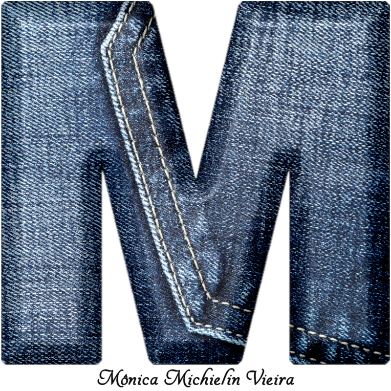 Monica Michielin Alphabets ALFABETO DE JEANS PNG ALFABETO COM