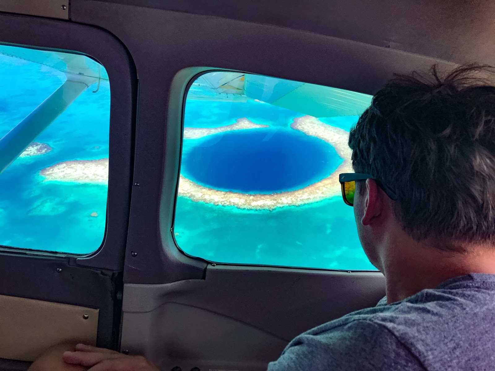 scenic flight over the blue hole