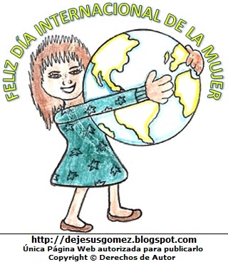 Día Internacional de la Mujer Dibujo alusivo al Día Internacional de la Mujer pintado con colores para niños. Imagen del Día Internacional de la Mujer de Jesus Gómez