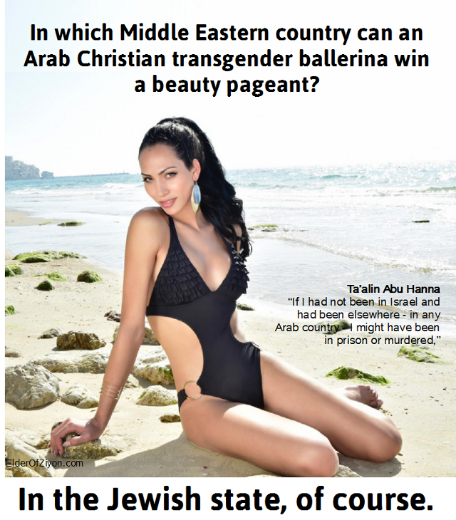  “Apartheid Israel” Arab Christian Transgender Wins Beauty Pageant Trans1