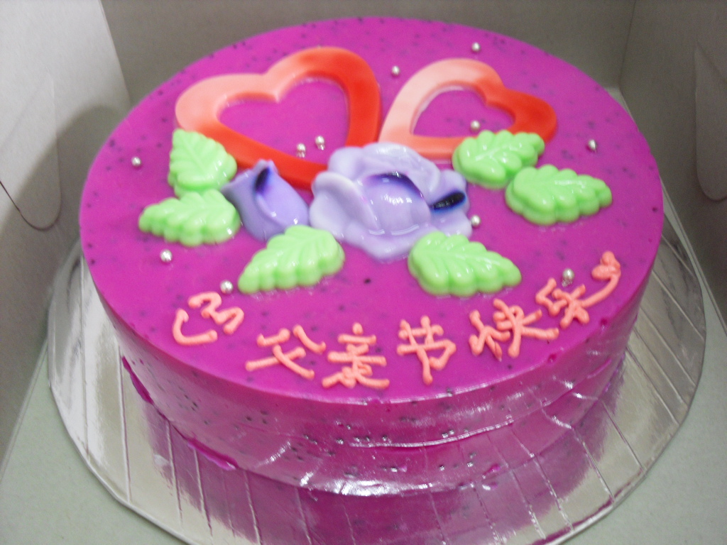 佳佳DiY蛋糕坊: 火龙果燕菜蛋糕作品 Dragon Fruit Jelly Cake Sample