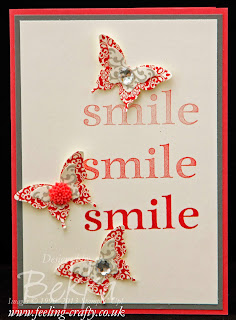 Smile Card by UK based Stampin' Up! Demonstrator Bekka - get everything you need for this card here