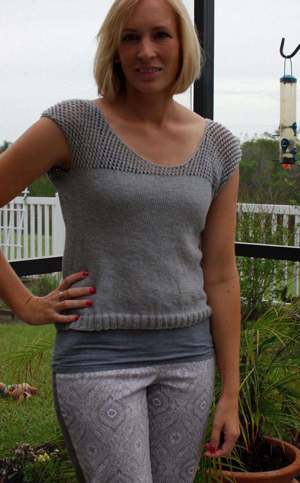 SouthShore Handmade Scoopnecked Cap Sleeve Lattice Top