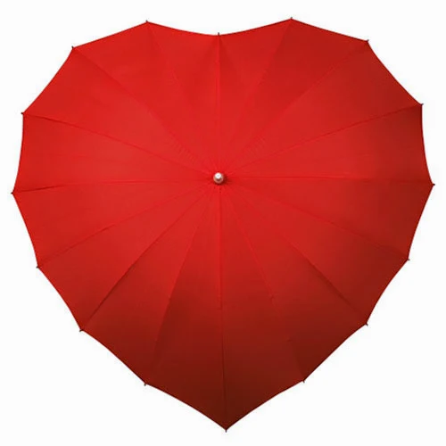 مظلة المطر على شكل قلب