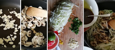 Zubereitung Kohlrabisalat mit Champignons und Mandeln Zubereitung Kohlrabisalat mit Champignons und Mandeln