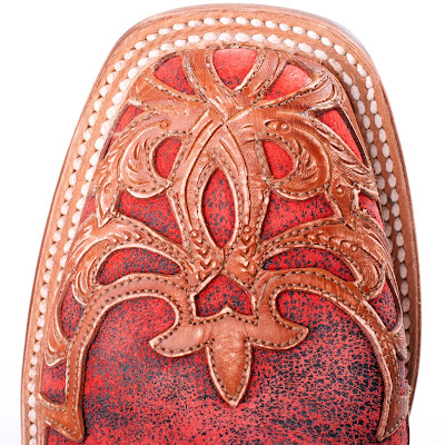 Red Lucchese cowboy boots