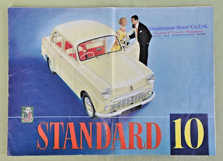 Stanbourne Motor Co Ltd address stamp on Standard10 brochure 1957